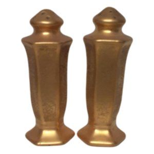Pickard Gold Ceramic Salt and Pepper Shakers